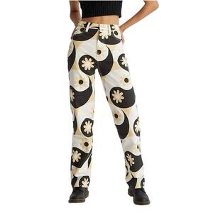 PacSun Women's Size 27 Eco Flower Yin & Yang 90's Boyfriend Jeans Retro Hippy
